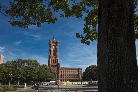 Berlin, Germany - 17th August 2018: Rotes Rathaus Town Hallのeditorial素材