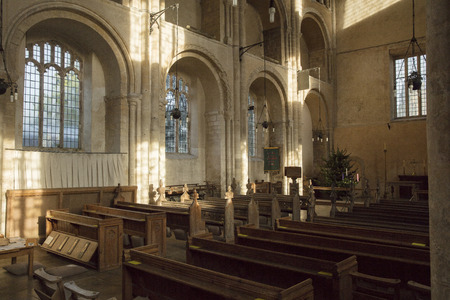 Binham, Norfolk, UK, December 2016: Nave of Binham Prioryのeditorial素材