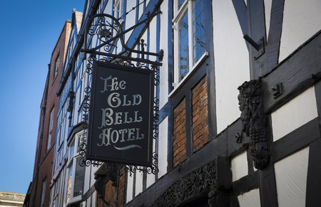 Derby, Derbyshire, UK: October 2018: Old Bell Hotelのeditorial素材
