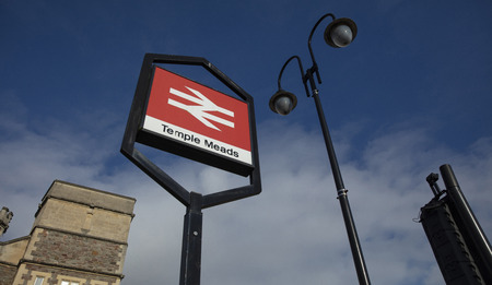 Bristol, United Kingdom, 21st February 2019, Entrance signage for Bristol Temple Meads Stationのeditorial素材