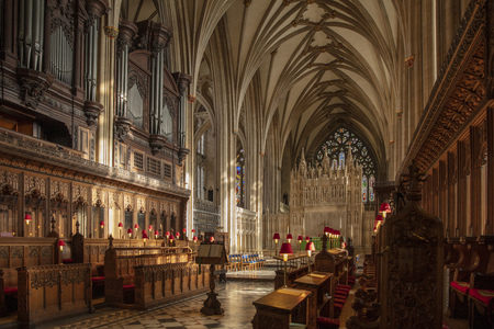 Bristol, United Kingdom, February 2019, View of the choir in historic Bristol Cathedralのeditorial素材