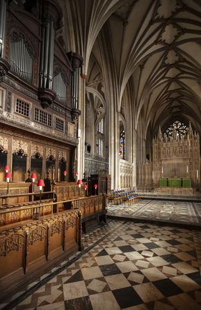 Bristol, United Kingdom, February 2019, View of the choir in historic Bristol Cathedralのeditorial素材