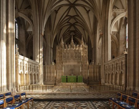 Bristol, United Kingdom, February 2019, View of the altar in the  historic Bristol Cathedralのeditorial素材