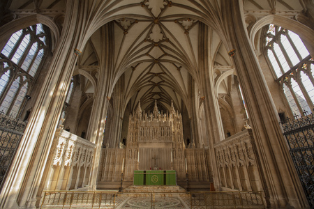 Bristol, United Kingdom, February 2019, View of the altar in the historic Bristol Cathedralのeditorial素材
