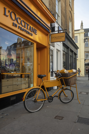 Bath, Somerset, UK, 22nd February 2019, Shop Sign for Lâoccitaine en Provenceのeditorial素材