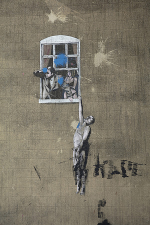 Bristol, United Kingdom, February 23rd 2019, Well Hung Lover Banky artworkのeditorial素材