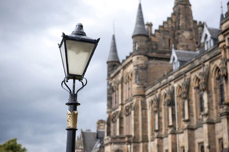Glasgow, Scotland, 7th September 2013, the Main building and tower of the University of Glasgow at Gilmorehillのeditorial素材