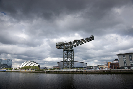 River Clyde, Glasgow, Scotland, UK, September 2013, the historic Finneston Craneのeditorial素材
