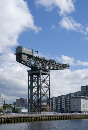 River Clyde, Glasgow, Scotland, UK, September 2013, the historic Finneston Craneのeditorial素材