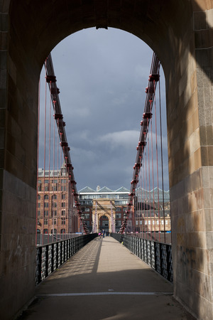 Glasgow, Scotland, 7th September 2013, view across Glasgows historic South Portland Street suspension bridgeのeditorial素材