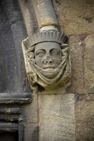 Stone carving on the exterior of Bridlington Priory, Bridlington, East Riding of West Yorkshire, UK - March 2014のeditorial素材