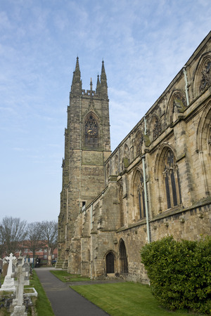 The south side and south tower of Bridlington Priory, Bridlington, East Riding, Yorkshire, UK - March 2014のeditorial素材