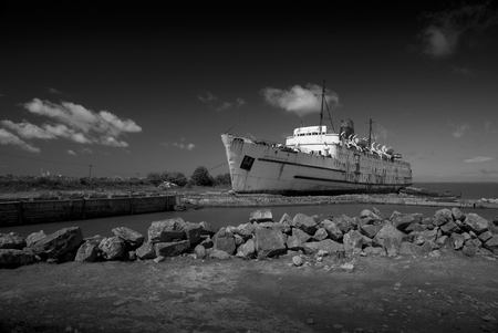 The TSSÂ Duke of LancasterÂ ship docked at Mostyn, North Wales, United Kingdom - 30th May 2010のeditorial素材