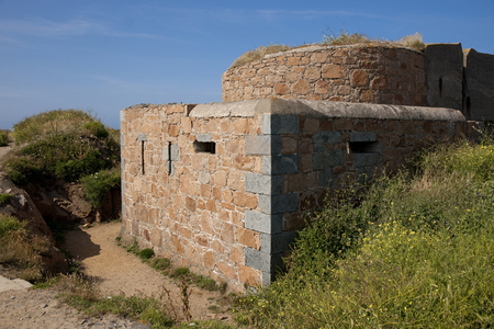 Guernsey, UK - July 2013, the Fort Hommet Coastal Defence Fortressのeditorial素材