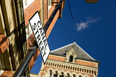 Manchester, Greater Manchester, UK, October 2013, Canal Street in Manchesters famous gay villageのeditorial素材