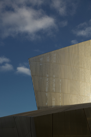 Manchester, Greater Manchester, UK, October 2013, A view of the Imperial War Museum North in Salford, designed by Daniel Libeskindのeditorial素材