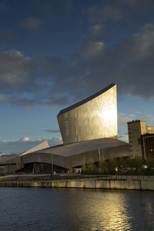 Manchester, Greater Manchester, UK, October 2013, A view of the Imperial War Museum North in Salford, designed by Daniel Libeskindのeditorial素材