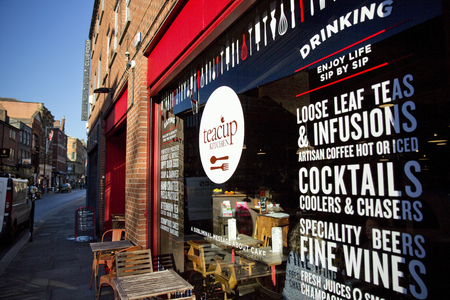 Manchester, Greater Manchester, UK, October 2013, Teacup Kitchen in the Northern Quarter of Manchester on Thomas Streetのeditorial素材