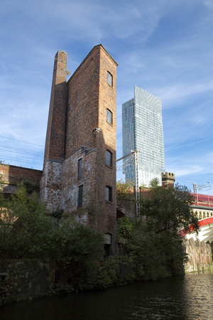 Manchester, Greater Manchester, UK, October 2013, the Beetham Tower, aka Hilton Hotel Towerのeditorial素材