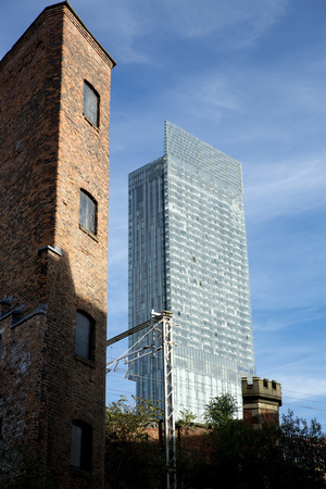 Manchester, Greater Manchester, UK, October 2013, the Beetham Tower, aka Hilton Hotel Towerのeditorial素材