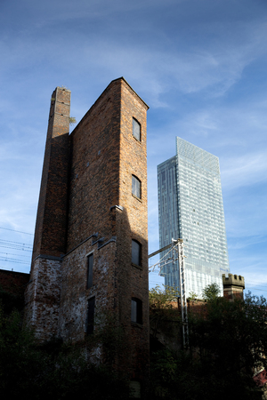 Manchester, Greater Manchester, UK, October 2013, the Beetham Tower, aka Hilton Hotel Towerのeditorial素材