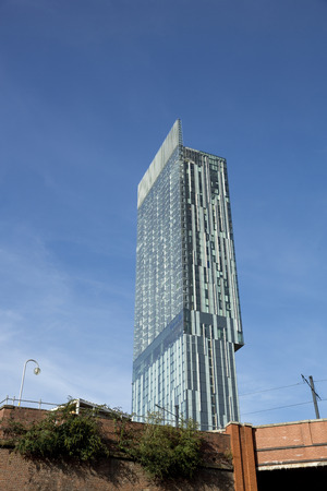Manchester, Greater Manchester, UK, October 2013, the Beetham Tower, aka Hilton Hotel Towerのeditorial素材