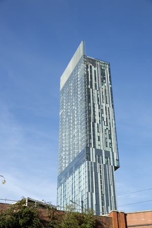 Manchester, Greater Manchester, UK, October 2013, the Beetham Tower, aka Hilton Hotel Towerのeditorial素材