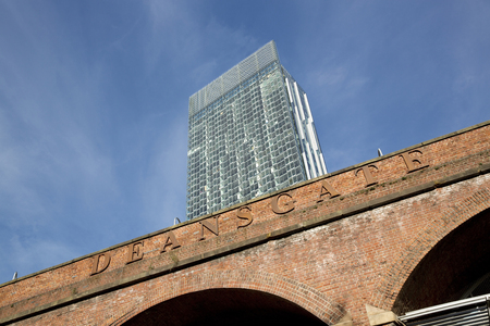 Manchester, Greater Manchester, UK, October 2013, the Beetham Tower, aka Hilton Hotel Towerのeditorial素材