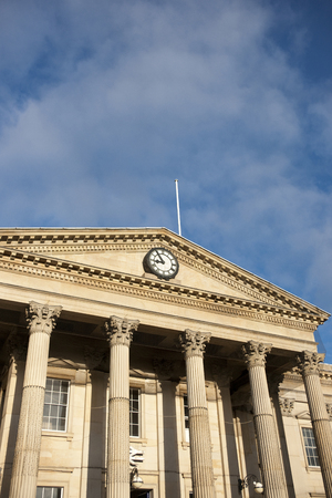 Huddersfield, West Yorkshire, UK, October 2013, the facade of Huddersfield Railway Stationのeditorial素材