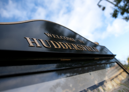 Huddersfield, West Yorkshire, UK, October 2013,  huddersfield name in lettersのeditorial素材