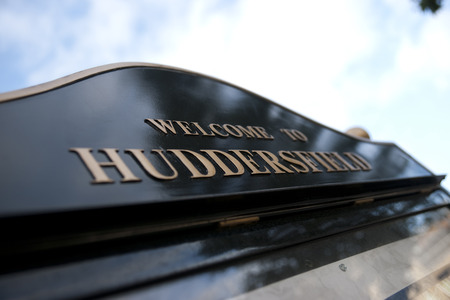 Huddersfield, West Yorkshire, UK, October 2013,  huddersfield name in lettersのeditorial素材