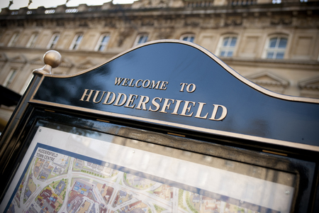 Huddersfield, West Yorkshire, UK, October 2013,  huddersfield name in lettersのeditorial素材