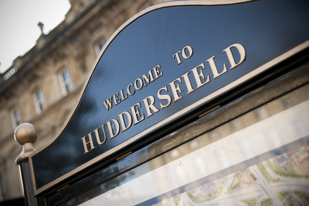 Huddersfield, West Yorkshire, UK, October 2013,  huddersfield name in lettersのeditorial素材