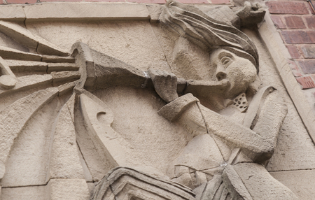 Stone mural outside the famous Sheffield Club, the Leadmill. Sheffield, South Yorkshire, UK - 13th September 2013のeditorial素材