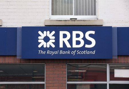 Royal Bank of Scotland sign on the high street - Scunthorpe, Lincolnshire, United Kingdom - 23rd January 2018のeditorial素材