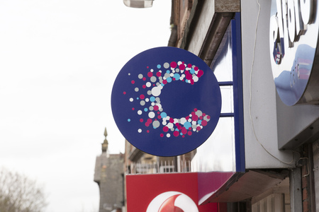 Cancer Research Charity Shop Sign - Scunthorpe, Lincolnshire, United Kingdom - 23rd January 2018のeditorial素材
