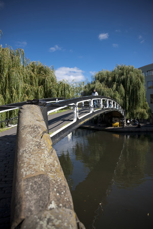 Camden, London, Greater London, UK, September 2013, a view of a bridge over the regents canal at camdenのeditorial素材