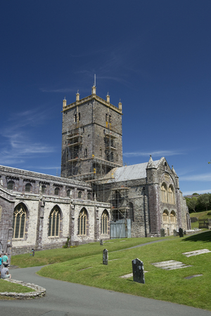 St Davids, Pembrokeshire, Wales, UK, July 2014, View of Saint Davids Cathedralのeditorial素材