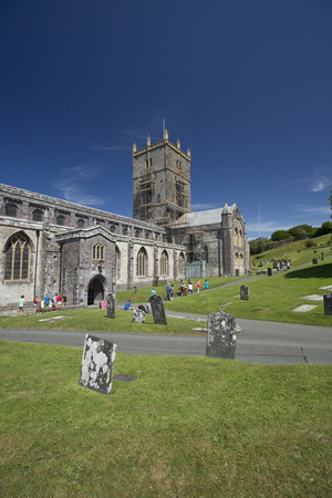 St Davids, Pembrokeshire, Wales, UK, July 2014, View of Saint Davids Cathedralのeditorial素材