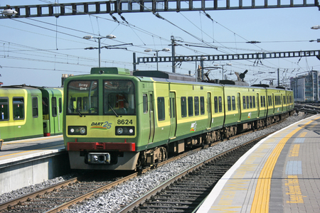 Dublin Connolly station ,Ireland, April 2010, an Iarnrod Eireann train serviceのeditorial素材