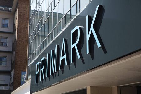 Coventry, Warwickshire, United Kingsom, June 27th 2019,  a sign for primark in the main squareのeditorial素材