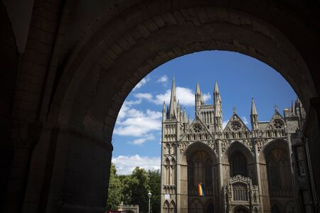 Peterborough, Cambridgeshire, United Kingdom, July 2019, A view of Peterborough Cathedralのeditorial素材