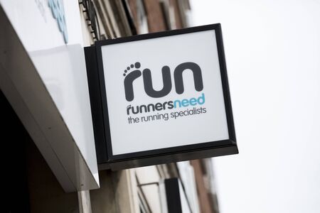 London, United Kingdom, 17th July 2019, Runnersneed Sign in central londonのeditorial素材