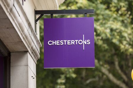 London, United Kingdom, 17th July 2019, Chestertons Sign in central londonのeditorial素材