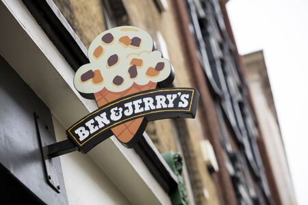 London, United Kingdom, 17th July 2019, Ben and Jerryâs Signのeditorial素材