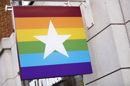 London, United Kingdom, 17th July 2019, Pret a Manger Signのeditorial素材