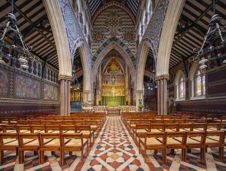London, United Kingdom, 18th July 2019, interior of All Saints Church on Margaret Streetのeditorial素材