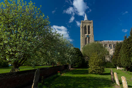 Gedney, Lincolnshire, UK, April 2014, view of St Mary Magdalene Churchのeditorial素材