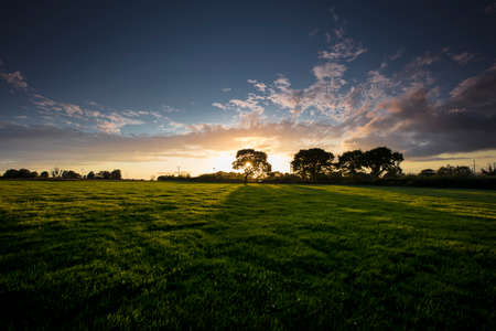 View of the Carmarthenshire landscape in Wales, on the hills south of Pontwelly.  July 2020の写真素材