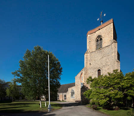 Norwich, Norfolk, UK, June 2021, a view of the Norwich Great Hospital Church complex and St Helens Church on Bishopgateのeditorial素材